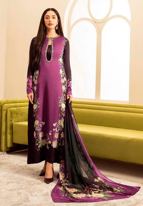 🔥 Branded Trending Printed Shamooz Silk 3 PC Dress 👗