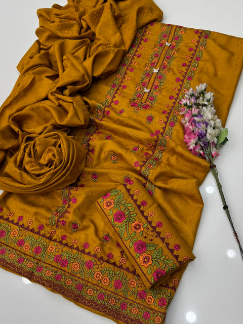 🔥WINTER’s Most Demadend And Beautiful Boutique Style Embroidery 🧵 3 PC 👗