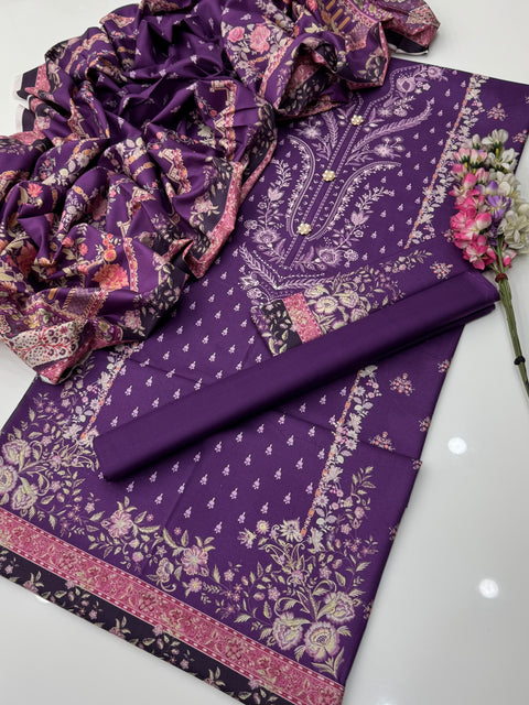 💯% ORIGINAL Mausummery Brand Digital Printed Linen 3 Pc Dress 👗