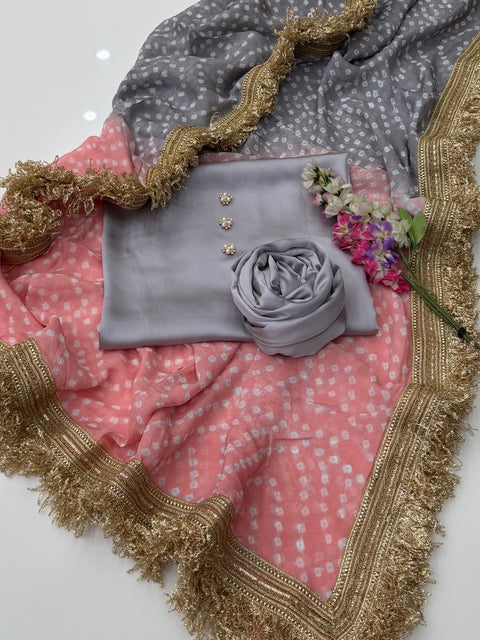 💕 #TRENDING #CHUNRI MEDIUM SILK 3 PC 💕