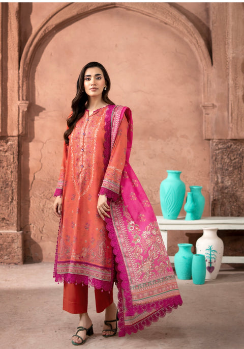 💕 Mausummery Brand Digital Printed Pure Lawn  3 Pc Dress 👗