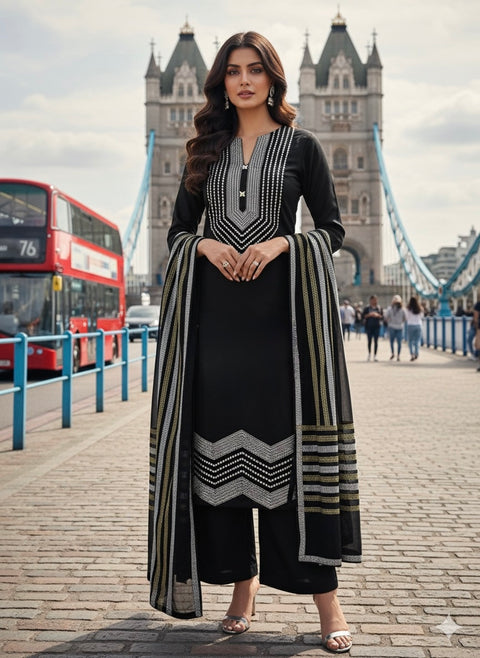 🔥 #WINTER’s Boutique Style Fancy Sequence Embroidery Soosi 3 PC Dress 👗