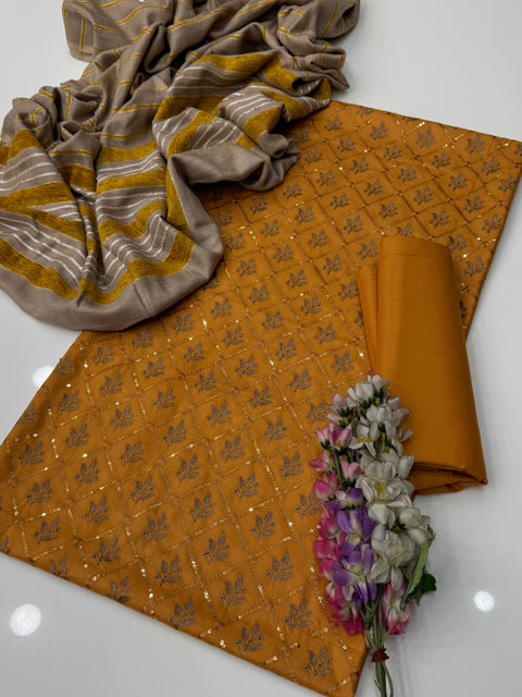 🔥 #ONLY 2350/-PKR WINTER’s DHANAK EMBROIDERED 3 PC 👗