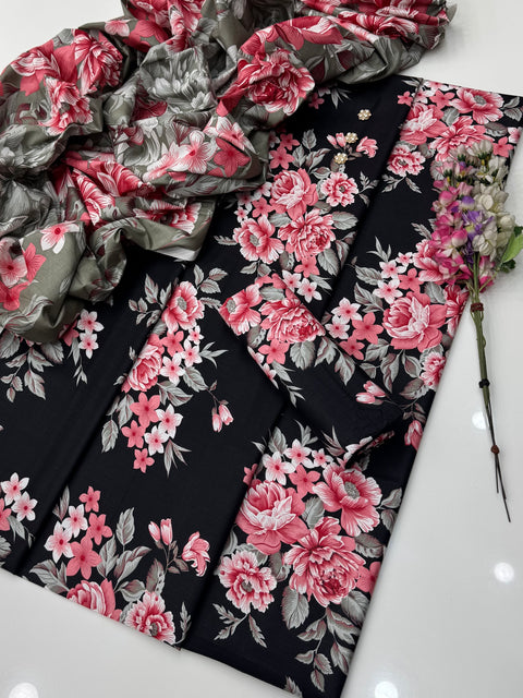 💕 Branded Hit Codes Digital Printed Premium Linen 3 Pc 👗