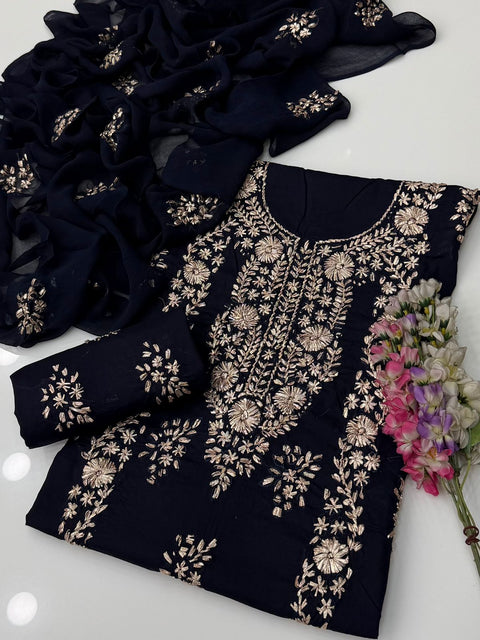 💕 Handmade Traditional Goota Work Embroidery 🧵 Pure Lawn 3 PC Dress 👗