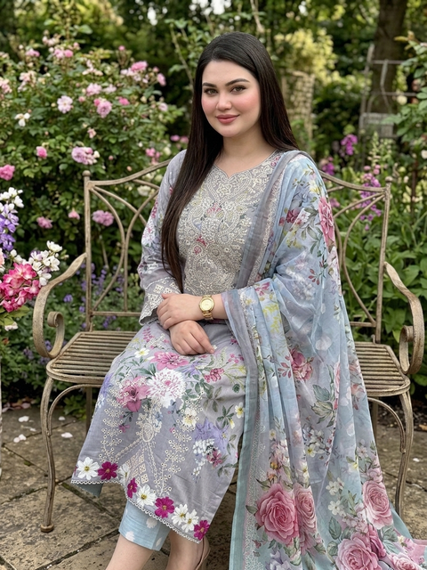 💕 ONLY 2650/-PKR #CHIKANKARI LAWN 3PC 👗