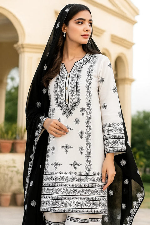 Handmade Style Embroidered 🧵Galla Daman Lawn 3 Pc Dress 👗