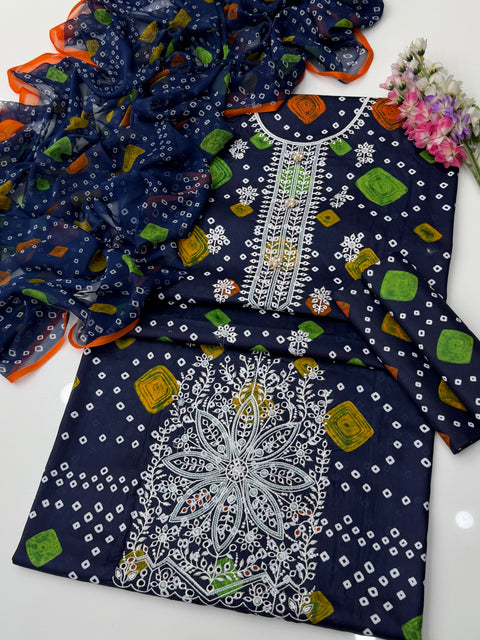 🔥 ONLY 2650/-PKR #CHIKANKARI LAWN 3 PC 🔥