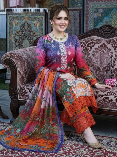 💕 ONLY 2650/-PKR #CHIKANKARI LAWN 3Pc Dress 💕