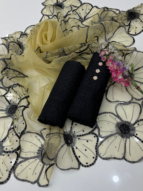 Shiffile Chikankari Embroidery 🧵 Cotton Lawn With Fancy Oil Paint 🎨 Duppata 3 Pc 👗