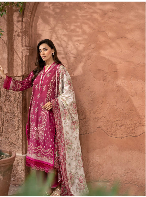 💕 Mausummery Brand Digital Printed Pure Lawn  3 Pc Dress 👗