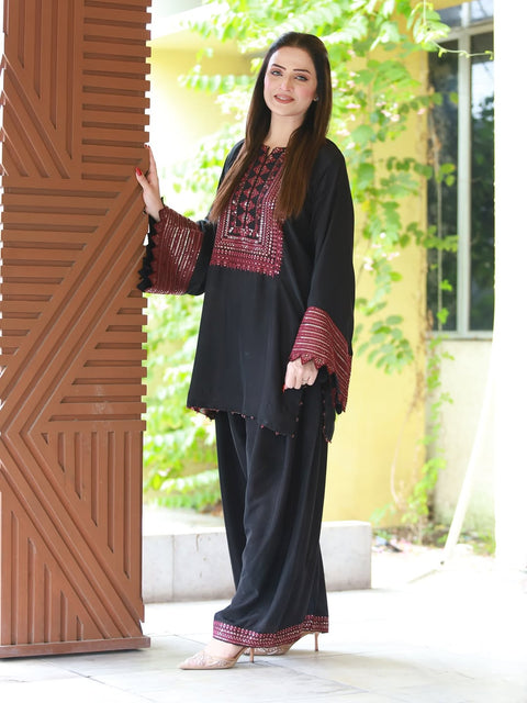 Boutique Style Fancy Sequence Zaari Embroidery Soosi 3 PC Dress 👗