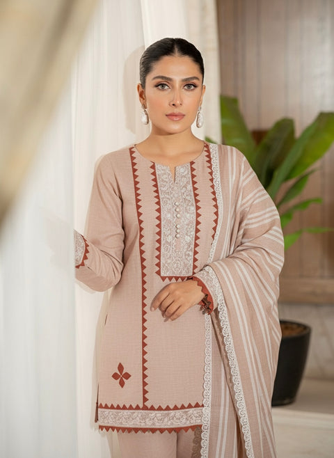 🔥 #WINTER’s Beautiful Handmade Style Cross Stitch Applique Soft Khaddar 3 Pc Dress 👗