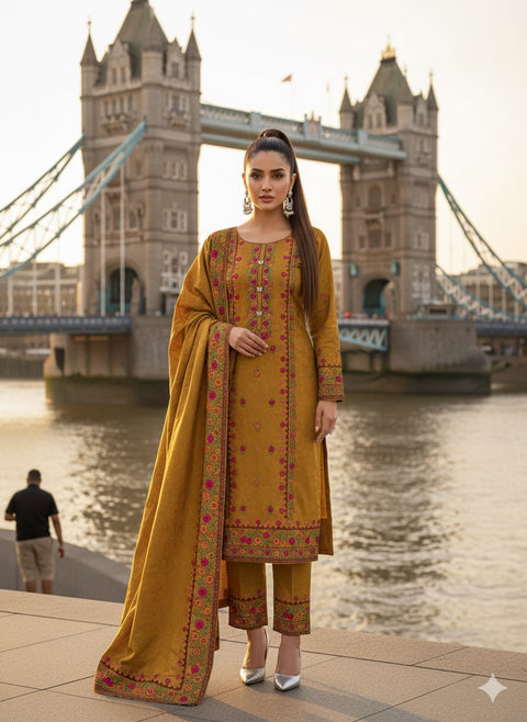 🔥WINTER’s Most Demadend And Beautiful Boutique Style Embroidery 🧵 3 PC 👗