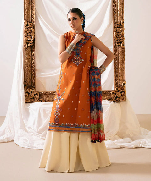 Branded Hit Codes Boutique Style Embroidered Soft Khaddar & Dhanak 3 PC Dress 👗