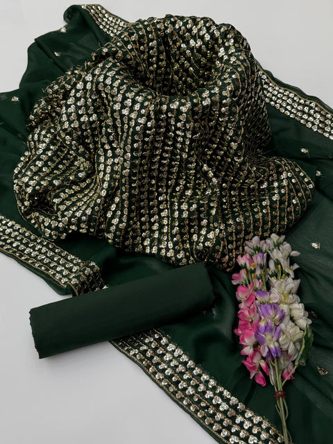 🔥 Trending Article Of Hania Amir Party Wear Sequence Work Chiffion 3 Pc Dress 👗