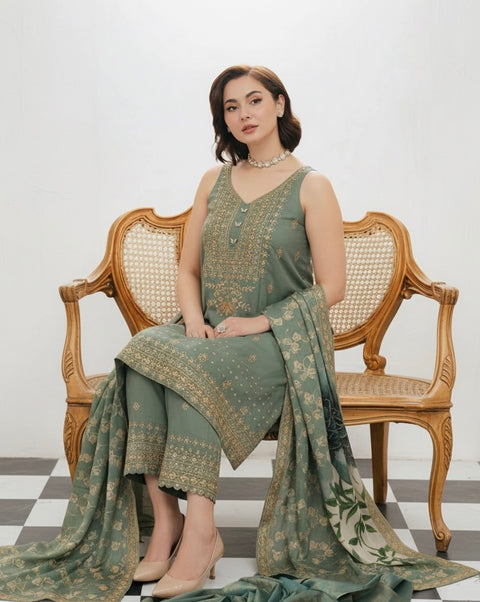 🔥 #WINTER Beautiful Boutique Style Fancy Sequence Embroidery 3 PC Dress 👗