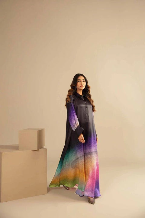 Beautiful Trending Ombré Double Tone Digital Printed 2 Pc Dress 👗