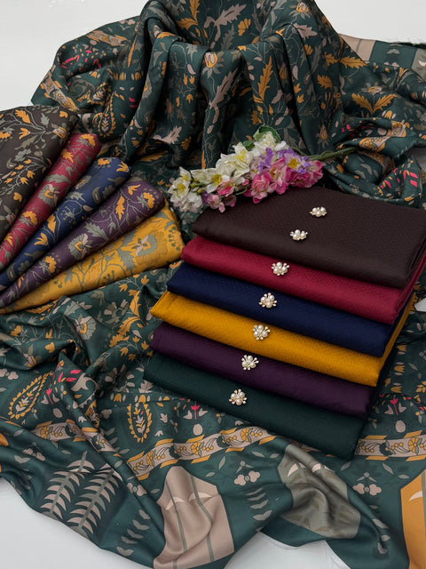 💕 #WINTER’s #KALAMKARI SHAWL WITH DHANAK 3PC💕