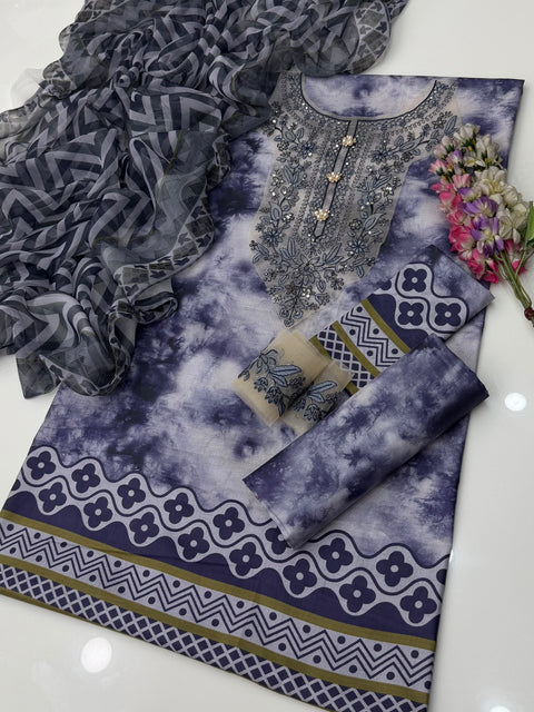 🔥 Sapphire & Baroque Brand Pure Lawn Embroidery 🪡 3 PC Dress 👗