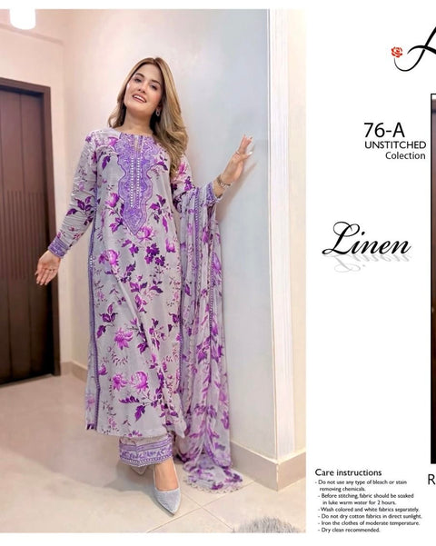 🔥 BRANDED HIT CODES LINEN 3 PC Dress 👗