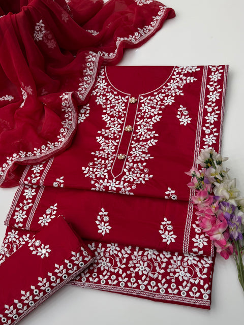 Most Beautiful & Unique Handmade Style Thread Embroidery Lawn 3 PC Dress 👗