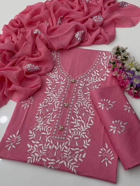 🔥 Traditional Handmade Style Pakka Sheesha Work 🧵 Pure Lawn 3PC Dress 👗