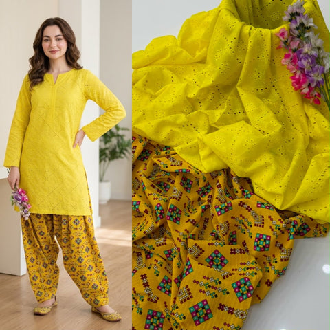 🔥 ONLY #2350/-PKR #CHIKANKARI 2PC 💕