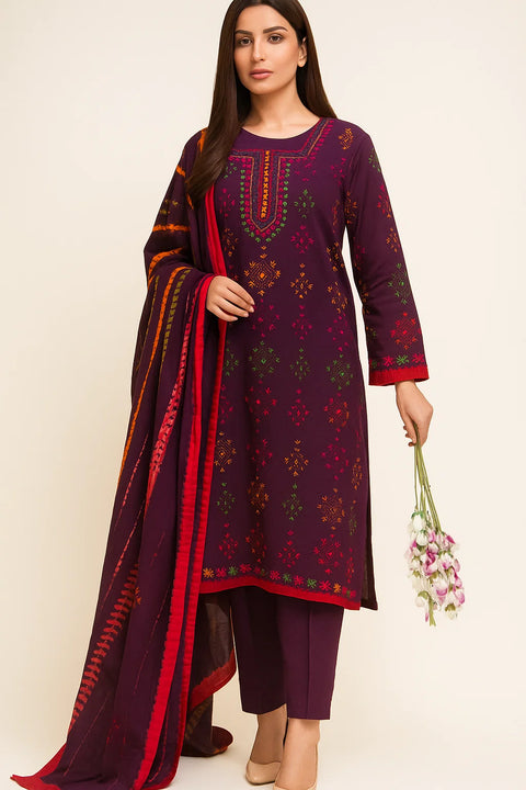 Handmade Afghani Pasham Embroidery With Sheesha Work Linen 3 Pc Dress 👗