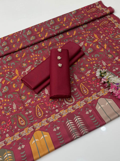 💕 #WINTER’s #KALAMKARI SHAWL WITH DHANAK 3PC💕