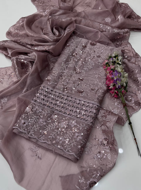 Beautiful Sheesha Silk Sequence & Boring Cut Work 2 Pc Dress 👗