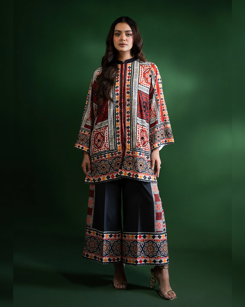 💕 Branded Digital Printed Superior Quality Shamooz Silk  3 PC Dress 👗