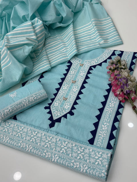 Winter’s Handmade Pakka Tanka With Applique Ralli Work 3 Pc Dress 👗