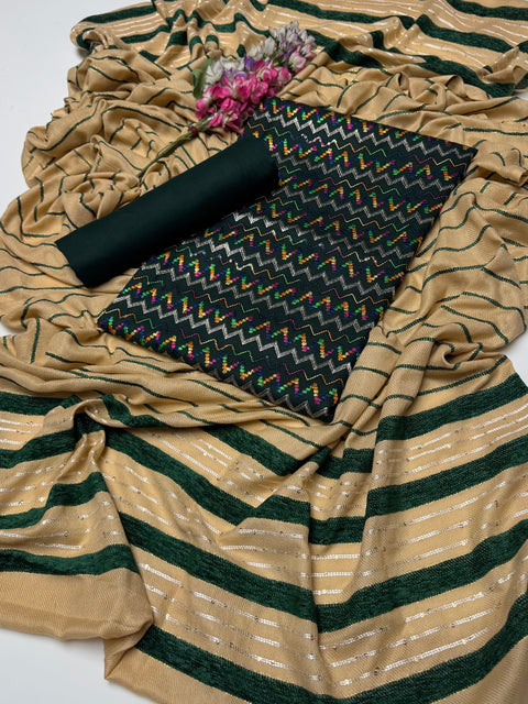 🔥#WINTER’s Beautiful & Elegant Style Dhanak Bareeze Embroidered 3 PC  👗
