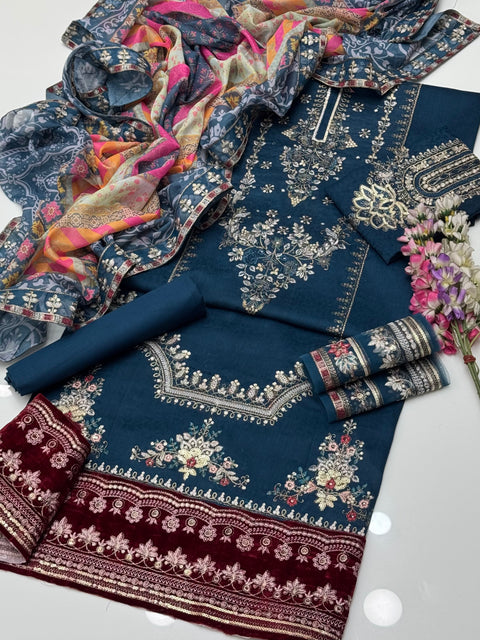 EID’s Luxury Heavy Embroidered Self Jacquard Lawn With Silk Duppata 3 Pc Dress 👗