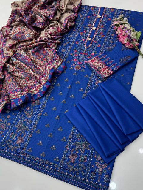 💯% Original Mausummery Brand Digital Printed Bana Dora Linen 3 Pc Dress 👗
