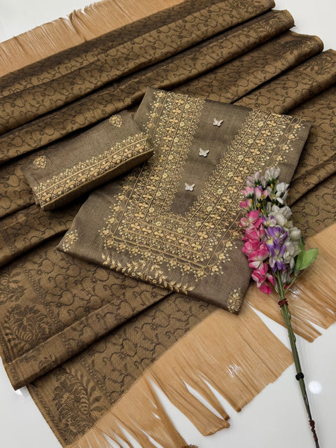 🔥 #WINTER Beautiful Boutique Style Fancy Sequence Embroidery 3 PC Dress 👗