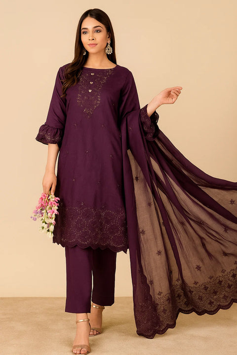 Party Wear’s Fancy Sequence Shiffile Chikankari Viscous 3 Pc 👗