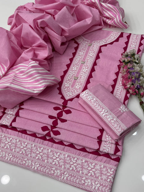 Winter’s Handmade Pakka Tanka With Applique Ralli Work 3 Pc Dress 👗