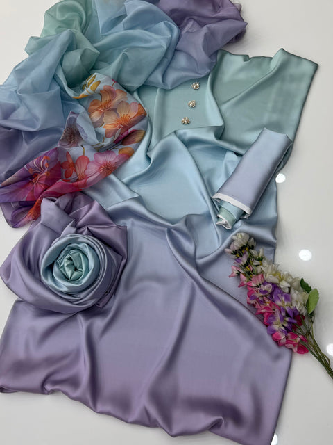💕 Most Viral Ombré Tye N Dye Premium Shamooz Silk 3 PC 💕