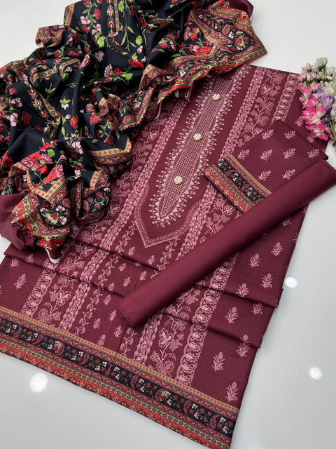 💯% ORIGINAL Mausummery Brand Digital Printed Linen 3 Pc Dress 👗