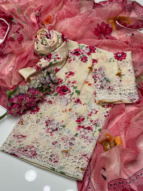 Shiffile Chikankari Digital Printed Pure Lawn 3 Pc 👗