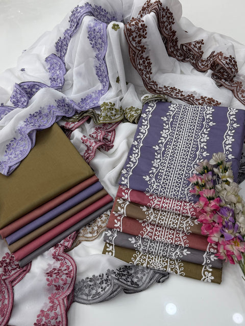 🔥 Most Demanded Article Shiffle Chikankari Lawn 3 Pc 👗