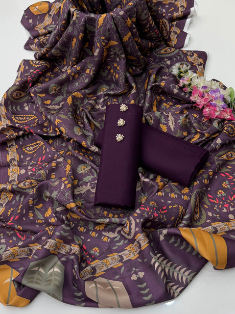 💕 #WINTER’s #KALAMKARI SHAWL WITH DHANAK 3PC💕