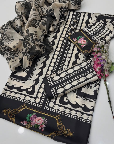 💕 ONLY 2450/-PKR #BRANDED SILK 3PC 💕