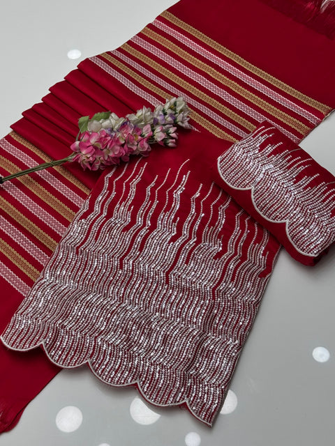 Fancy Sequence Embroidery 🧵 Soosi Stuff  3 PC Dress 👗