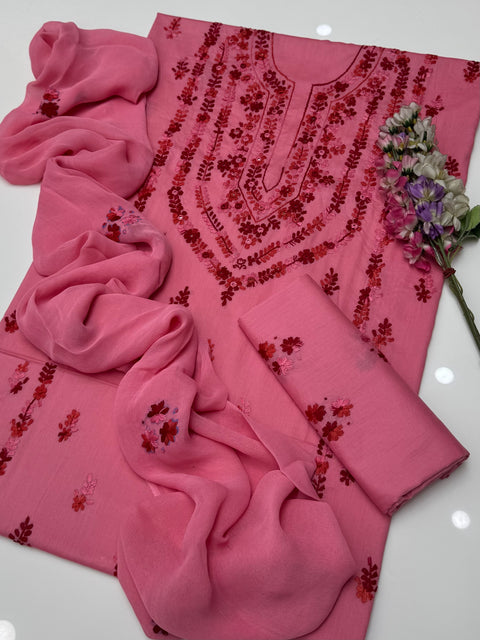 💕 Shop The Latest Styles Handmade Pakka Tanka Thread 🧵 Embroidery Lawn 3 Pc 👗