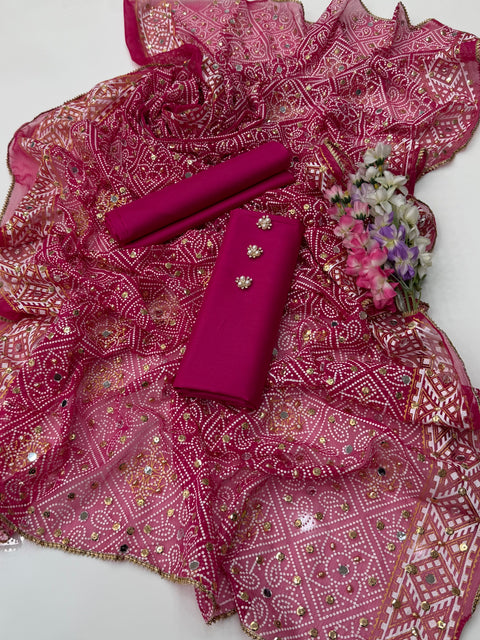 💕 Fancy Chunri Duppata With Lawn Shirt & Trouser 3 PC 👗