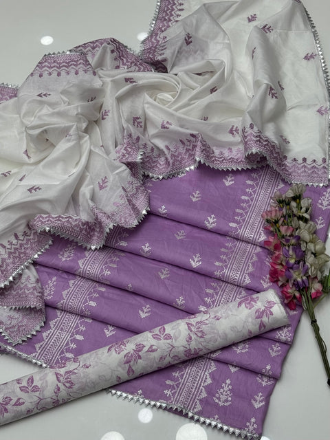Beautiful Cross Stitch Tanka Embroidery 🧵 Pure Lawn 3 Pc 👗