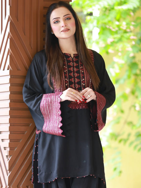 Boutique Style Fancy Sequence Zaari Embroidery Soosi 3 PC Dress 👗